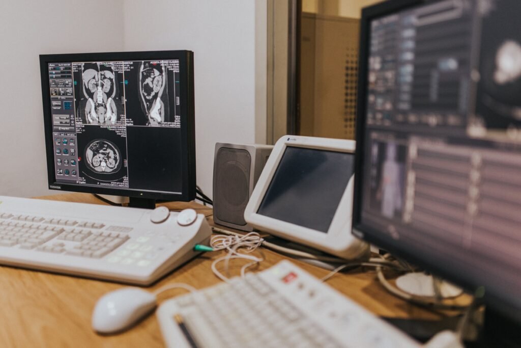 Imaging workstation showing scan results